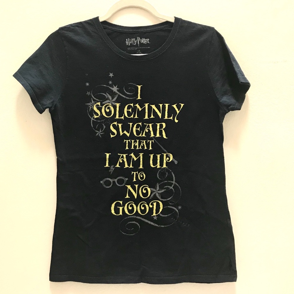 Harry Potter Graphic Tee ‘I Solemnly Swear’ Hogwarts Fan Shirt Casual Size 11/13